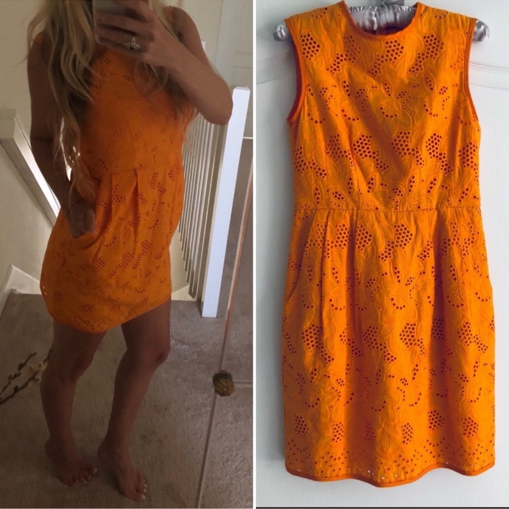 Nanette Lepore Vibrant Orange Mini Dress 0